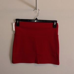 Red mini skirt